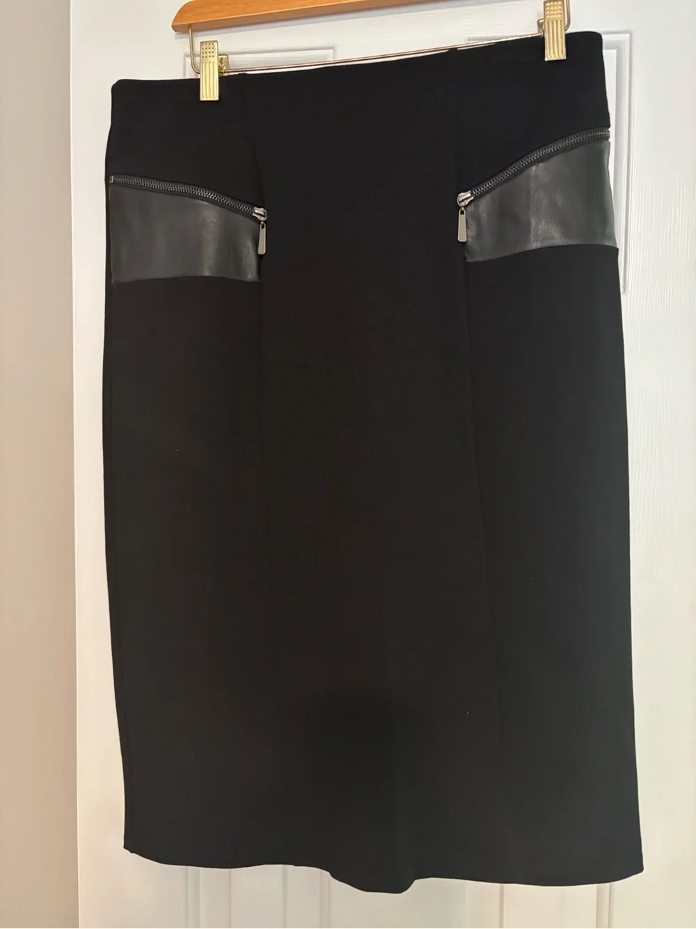 Black Pencil Skirt with Zip Detail